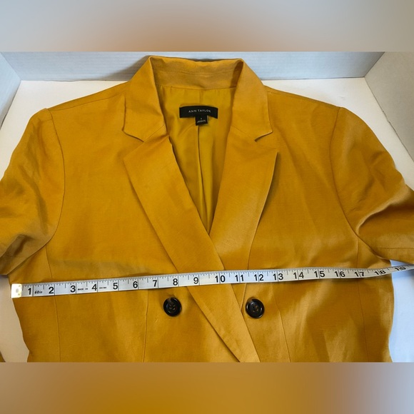 Ann Taylor Yellow Double-Breasted Blazer - Picture 4 of 7